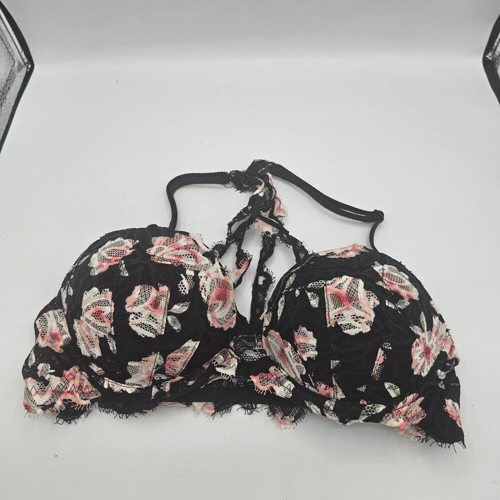 Pink Victoria Secret Floral Racerback Bra size 34B